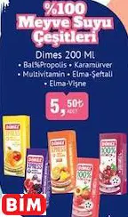 DİMES  %100 MEYVE SUYU ÇEŞİTLERİ